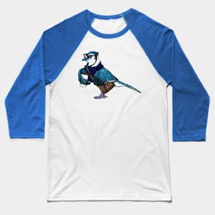 Hipster Blue Jay Baseball T-Shirt